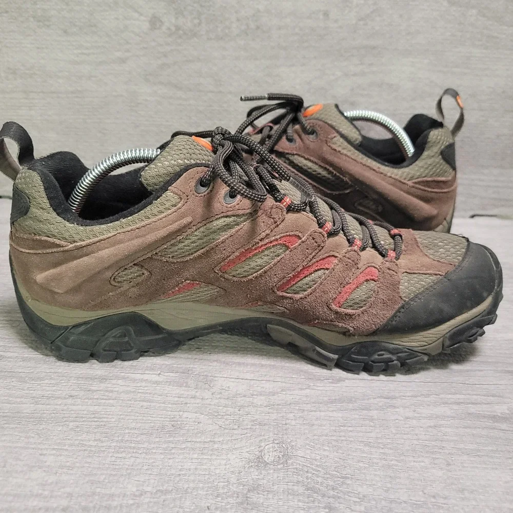 Merrell Moab Waterproof Hiking Shoes Mens 12 Espresso Brown Suede Vibram Trail